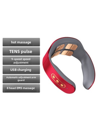 KONKA Neck Shoulder Massager Thermal Therapy Device 813-Red-9th gear-heating