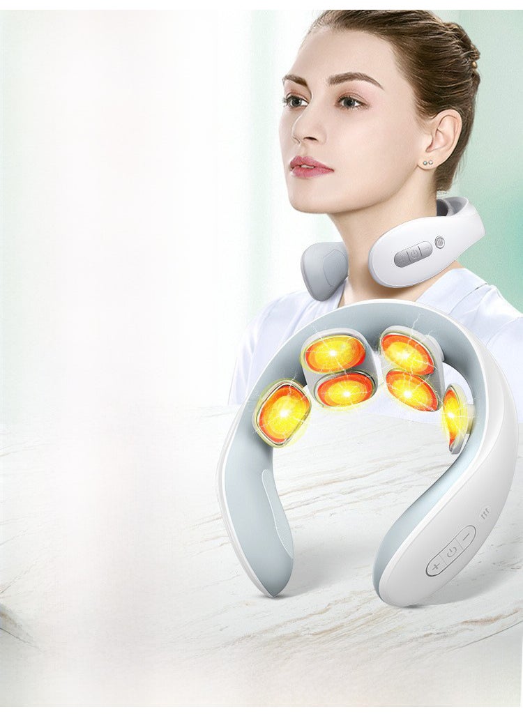 KONKA Neck Shoulder Massager Thermal Therapy Device 6 times pulse massage -6 massage head-White