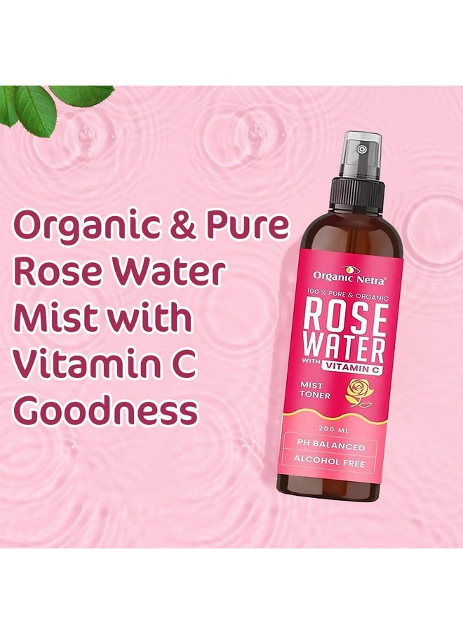 Rose Water With Vitamin C 200Ml & Ayurvedic Kumkumadi Tailam 30Ml Combo Set,Ayurvedic Glow Daily Night Regime (Set Of 2)