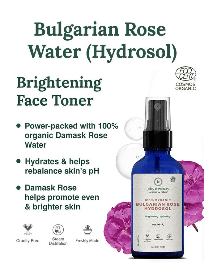 Juicy Chemistry Organic Bulgerian Rose Water Toner Mist Spray - 110ml