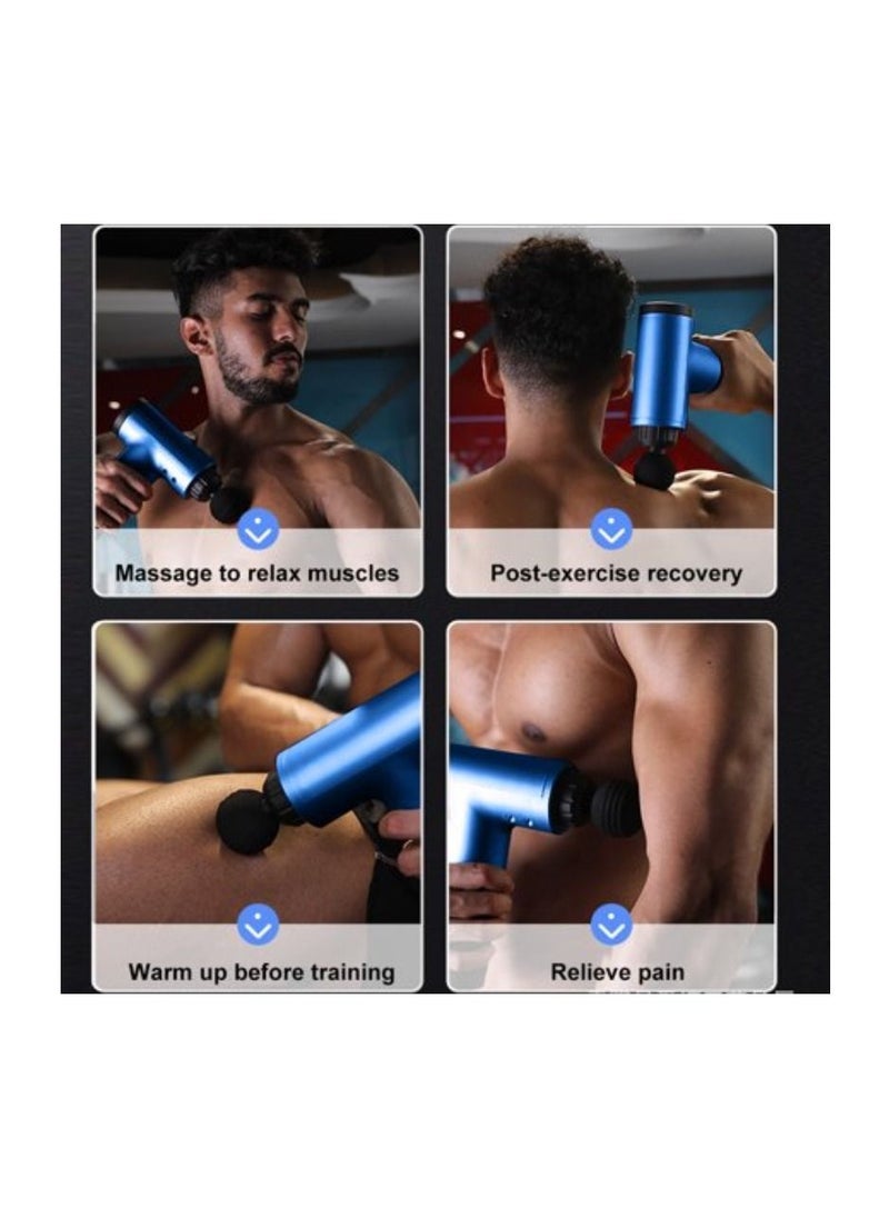 Deep Tissue Massage Gun With 4 Massage Heads Muscle Massager Gun For Athletes Powerful Portable Electric Handheld Deep Tissue Body Massager Gun Neck Massager Gun 6 Adjustable Speed Moods