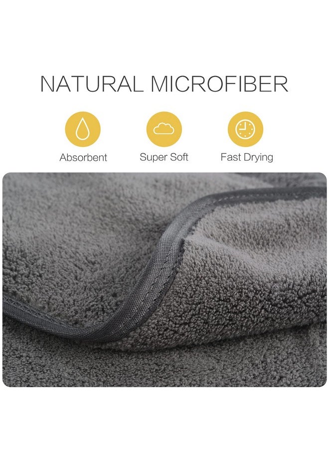 Reusable Makeup Remover Cloths Soft Microfiber Face Cleansing Cloth Magically Remove Cosmetics Only With Water 6Inch X 12Inch 3 Pack Dark-Gray