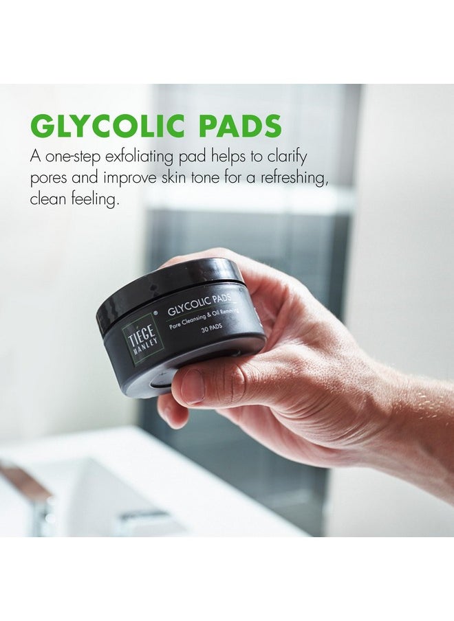 Glycolic Acid Pads For Men, 1-Pack - Exfoliating Face Cleansing Pads For Forehead, Nose & Cheeks - Men'S Daily Skin Care Facial Wipes.18.5% Acid Complex (Glycolic, Salicylic & Lactic).