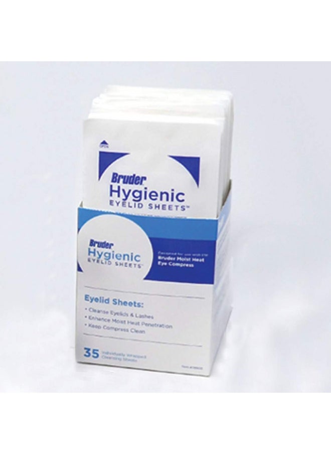 Bruder Hygienic Eyelid Cleansing Sheets Micro Fine Individually Wrapped Untreated Sheets 35 Count Box