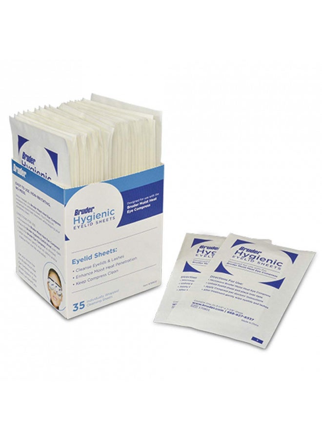 Bruder Hygienic Eyelid Cleansing Sheets Micro Fine Individually Wrapped Untreated Sheets 35 Count Box