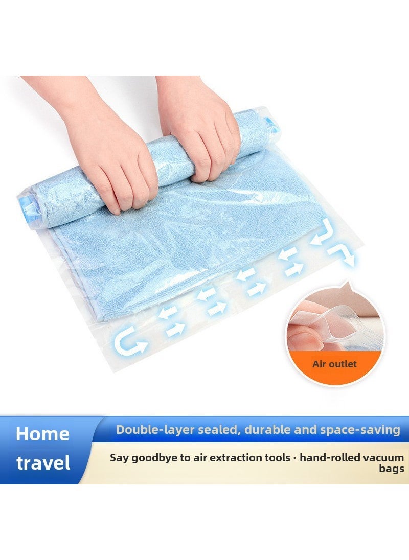 1 x 5 pcs Vacuum Storage Bags Compression for Travel Hand-rolled compression bag