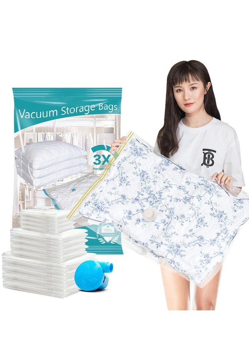 Vacuum Bags with pump for Clothes, plastic Vacuum Storage Bag For Clothes, Vacuum Sealin, Wardrobe Space Saver, Transparent Vacuum Bags with pump