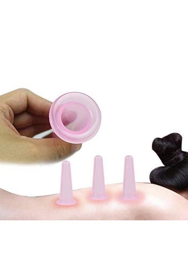 4 Pieces Facial Cupping Therapy Set Anti Cellulite Silicone Vacuum Cupping Cups For Face And Eye Cupping Massage (2 Small + 2 Large)