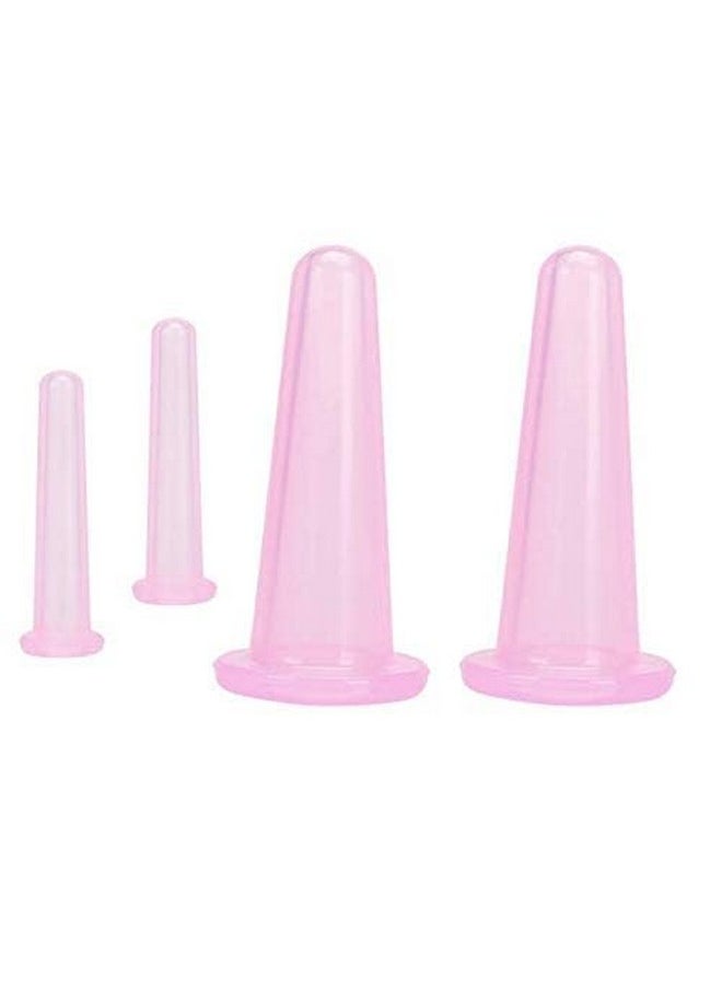 4 Pieces Facial Cupping Therapy Set Anti Cellulite Silicone Vacuum Cupping Cups For Face And Eye Cupping Massage (2 Small + 2 Large)