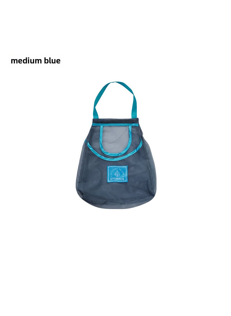 Kitchen Hanging Storage Net Bag for Produce Medium Blue