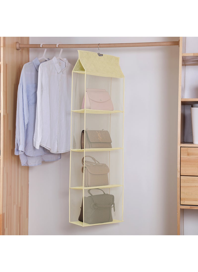 Multi-Layer Hanging Storage Bag for Wardrobe Four-layer beige