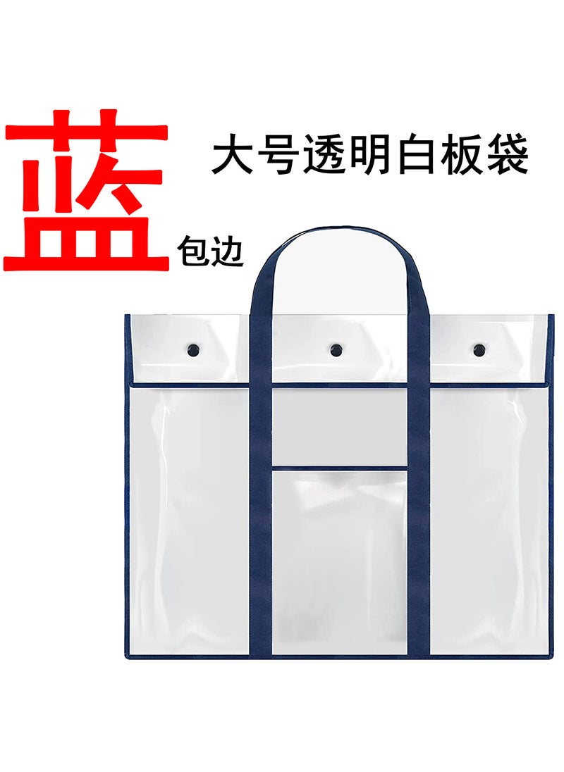 1 x 5 pcs Large Clear PVC Art Storage Bag [blue] one pack [environmentally friendly pvc material]