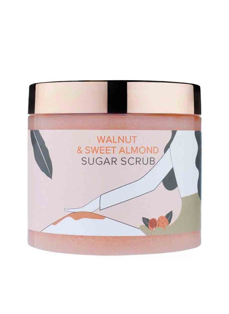 Body Scrub - Sweet Almond and Walnut | Relaxation and Whitening | Natural Exfoliation, Skin Brightening, Dark Spot Removal, Anti-Aging, Deep Hydration | Suitable for All Skin Types | Natural Ingredients | 500g