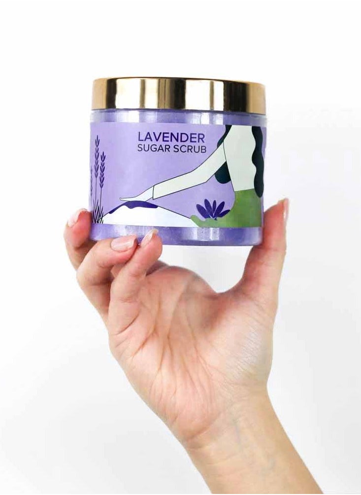 Body Scrub - Lavender | Relaxation and Skin Whitening | Natural Exfoliation, Deep Hydration and Brightening | Reduces Dark Spots and Pigmentation | Suitable for All Skin Types | Natural Ingredients | 500g