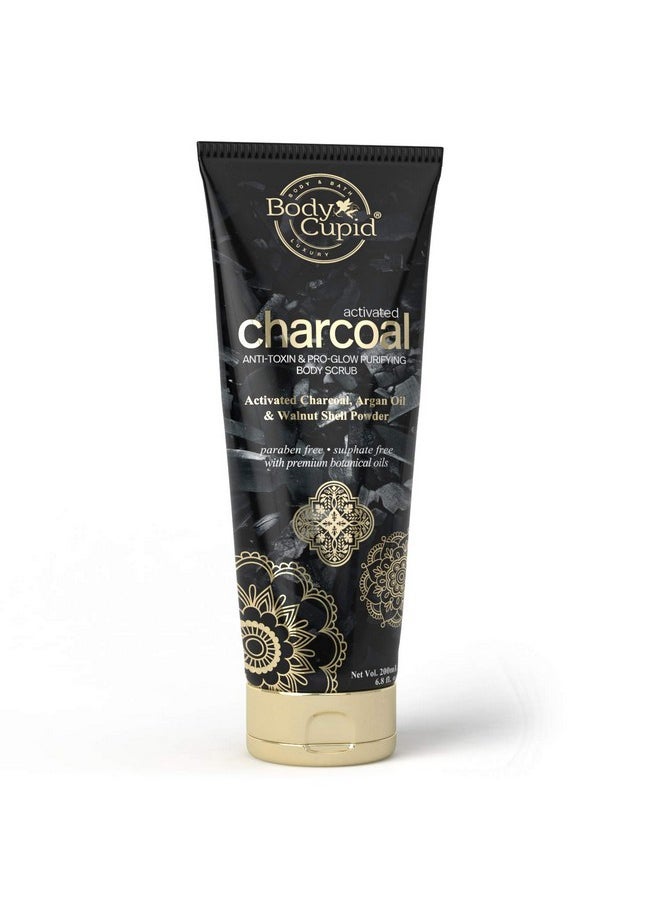 Activated Charcoal Face And Body Scrub - Activated Charcoal, Argan Oil & Walnut Shell Powder - No Paraben - 200 Ml