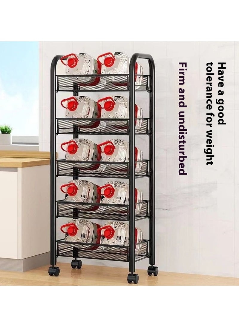 Bathroom/Bedroom/Living Room/Kitchen Mobile Thickened Four-Tier Storage Rack Floor Standing Storage Shelf