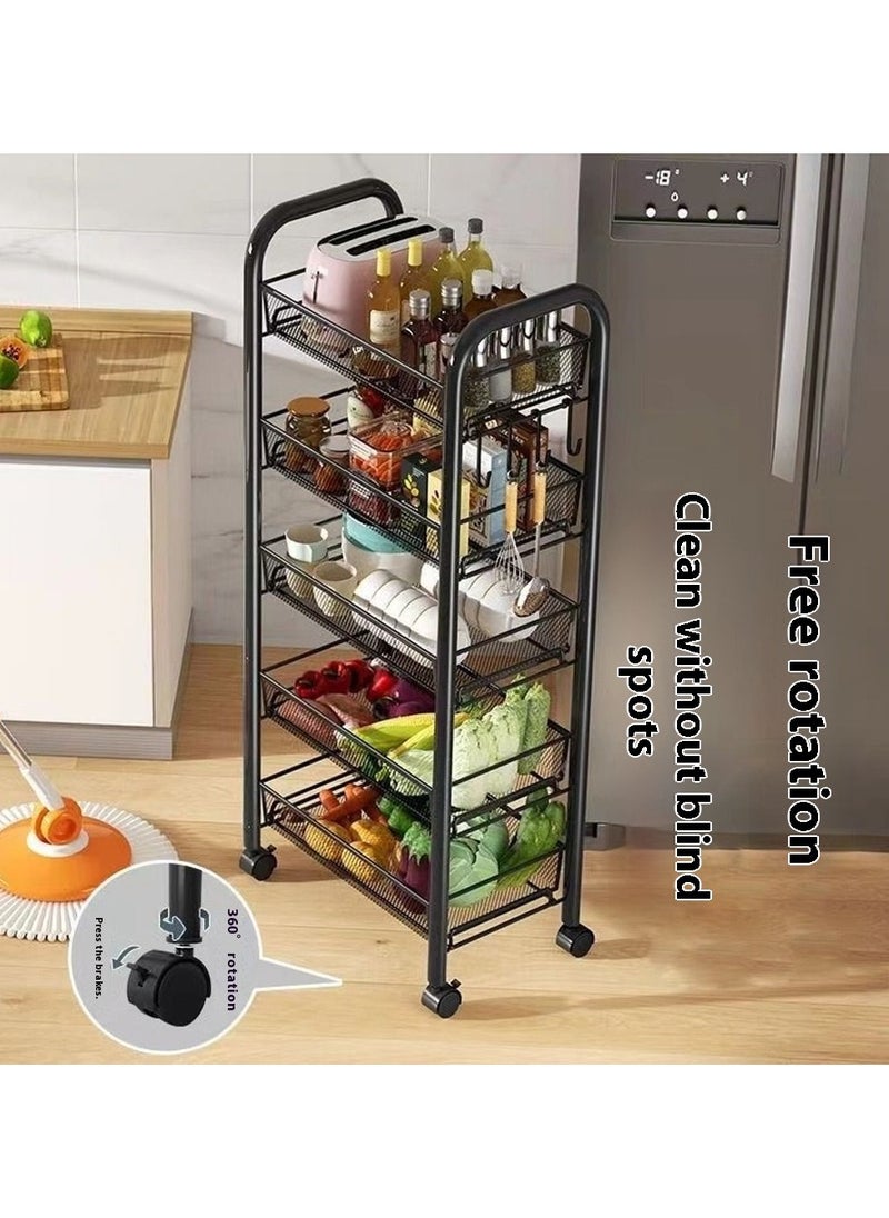 Bathroom/Bedroom/Living Room/Kitchen Mobile Thickened Four-Tier Storage Rack Floor Standing Storage Shelf