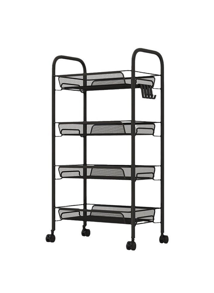 Bathroom/Bedroom/Living Room/Kitchen Mobile Thickened Four-Tier Storage Rack Floor Standing Storage Shelf