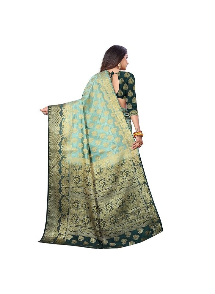 Women's banarasi Art Silk Special Occassion Wear With Unstitched Blouse Piece