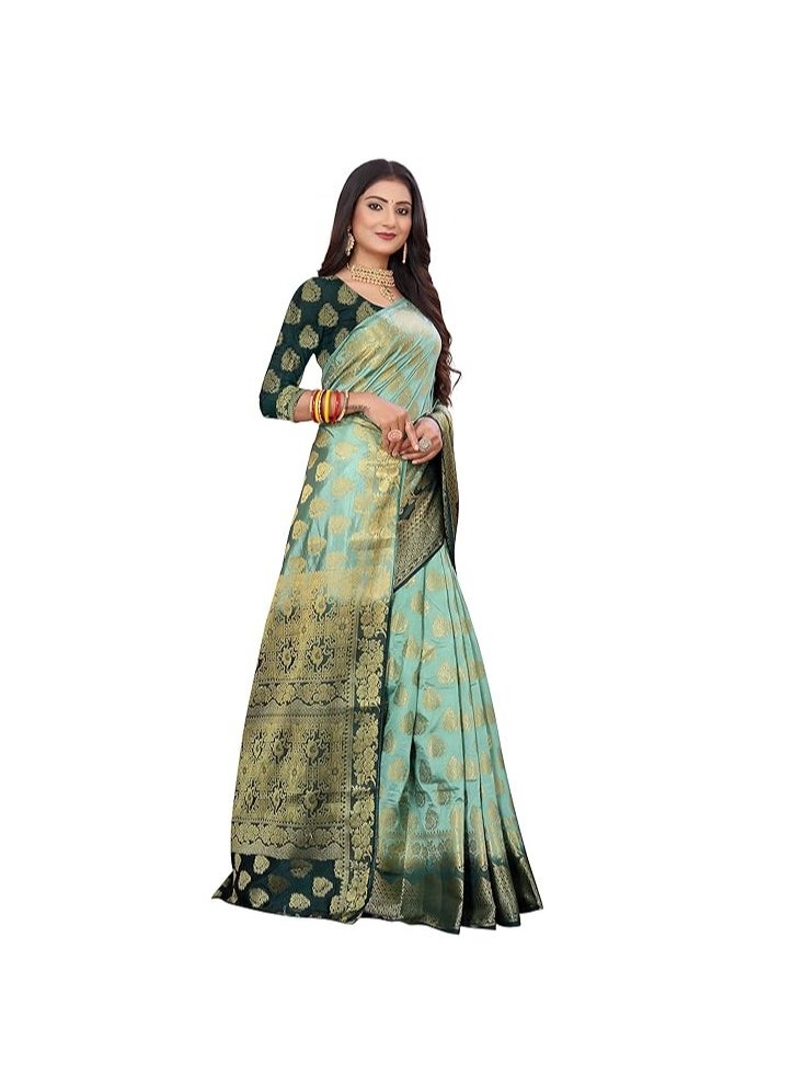 Women's banarasi Art Silk Special Occassion Wear With Unstitched Blouse Piece