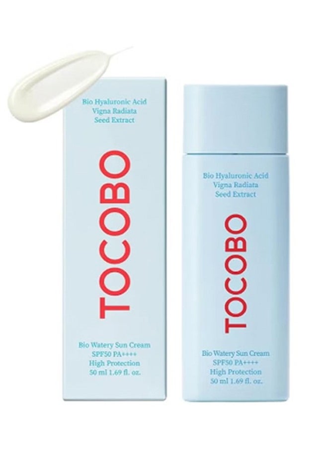 Bio Hyaluronic Acid, Vigna Radiata Seed Extract, Bio Watery Sun Cream, SPF50 PA++++ High Protection, Tocobo Bio Watery Sun Cream SPF50+ PA++++ - 50ml, Blue