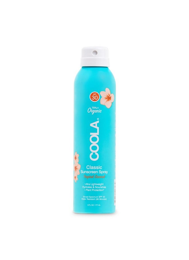 Organic Sunscreen Spf 30 Sunblock Spray, Dermatologist Tested Skin Care For Daily Protection, Vegan And Gluten Free, Tropical Coconut, 6 Fl Oz