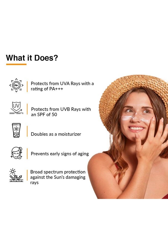 Shadow Sunscreen Spf 50+ Cream Pa+++ Sunscreen For Dry Skin,Sunscreen For Body & Face Broad Spectrum Sunscreen For Uva & Uvb Protection Non Greasy & Water Resistant-75Gm (Pack Of 1)