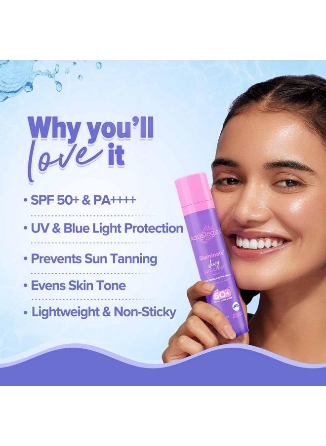 Illuminate+ Protect & Hydrate Kit| Illuminate+ Dewy Sunscreen Spf 50+ Pa++++ (50 G) + Illuminate+ Hydra Gel Moisturizer (200G)|Spf 50+ Pa++++|For Luminous Skin|24 Hour Intense Hydration