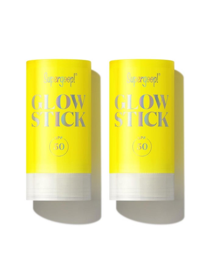 Glow Stick - 0.7 Oz, Pack Of 2 - Spf 50 Pa++++ Dry Oil Sunscreen Stick For Face & Body - Hydrates For A Healthy Glow - Mess Free, Travel Friendly