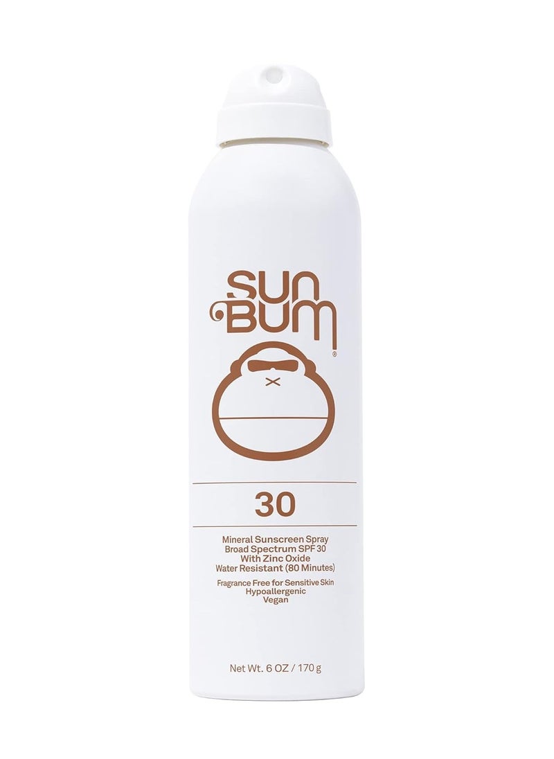 Sun Bum Mineral SPF 30 Sunscreen Body Spray | Water-Resistant Broad Spectrum Moisturizing Sunblock with Vitamin E | Hypoallergenic |Hawaii 104 Act Compliant (Octinoxate & Oxybenzone Free) | 6 oz