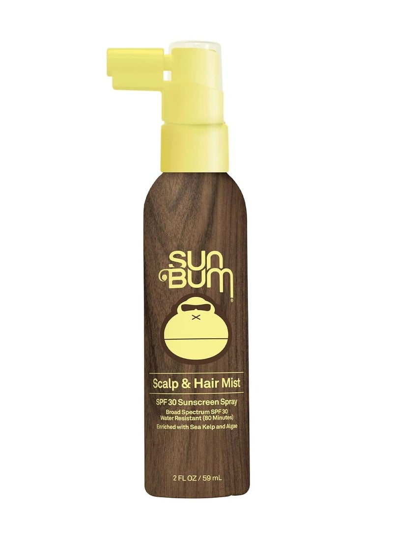 Sun Bum Original SPF 30 Sunscreen Scalp and Hair Mist I Vegan and Hawaii 104 Act Compliant (Octinoxate Oxybenzone Free) I Broad Spectrum UVA/UVB Sunscreen Spray with Vitamin E I 2 OZ