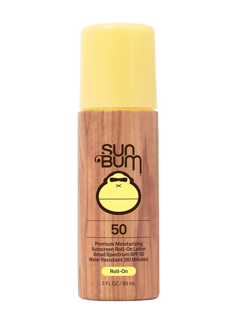 Sun Bum Original SPF 50 Roll-On Sunscreen Body Lotion | Broad Spectrum Moisturizing Sunblock with Vitamin E | Hawaii 104 Act Compliant (Octinoxate & Oxybenzone Free) | Travel Friendly | 3 ozc