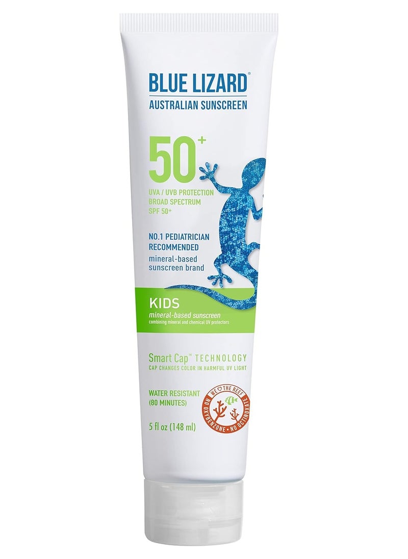 BLUE LIZARD Kids Sunscreen Lotion SPF 50+ 5oz Tube, cream