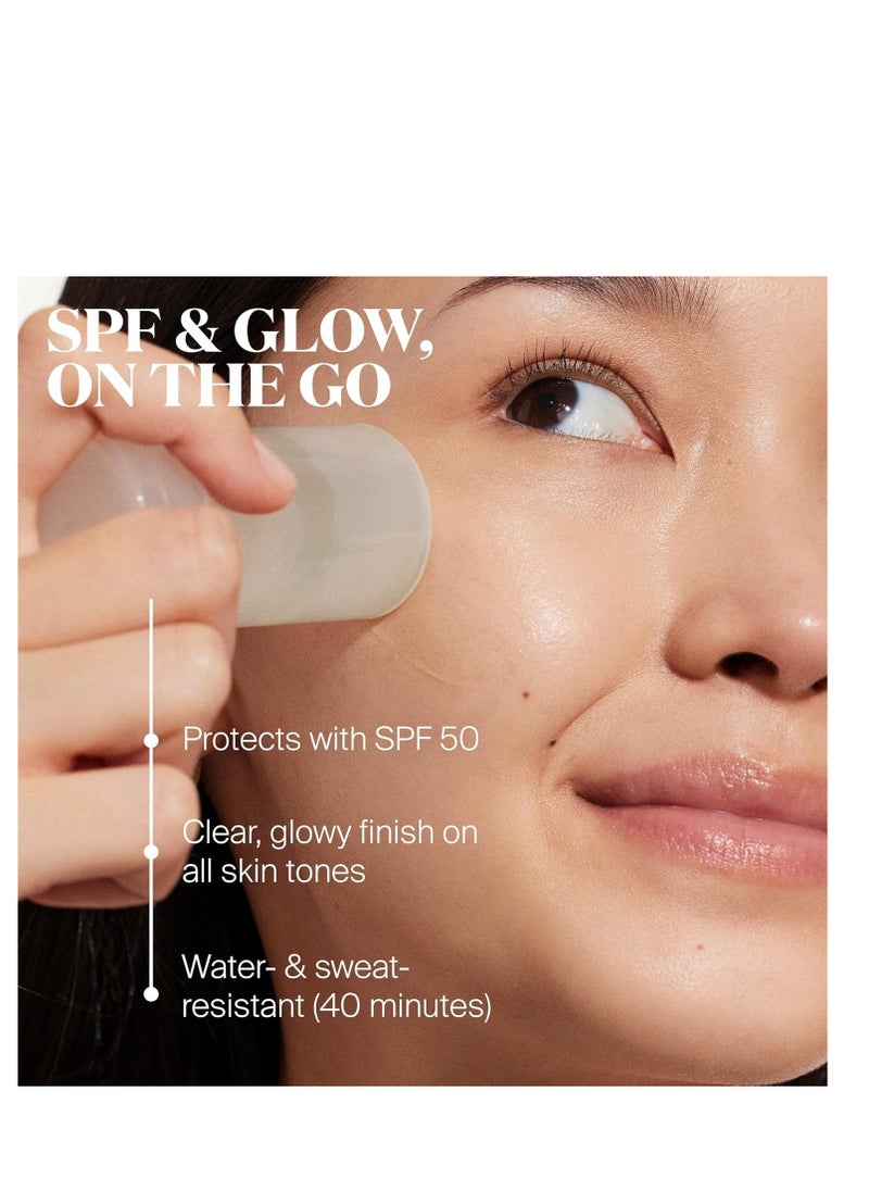 Supergoop! Glow Stick, 0.7 oz - SPF 50 PA++++ Dry Oil Sunscreen Stick for Face & Body - Brightens & Hydrates for a Healthy Glow - Mess-Free, Travel-Friendly SPF