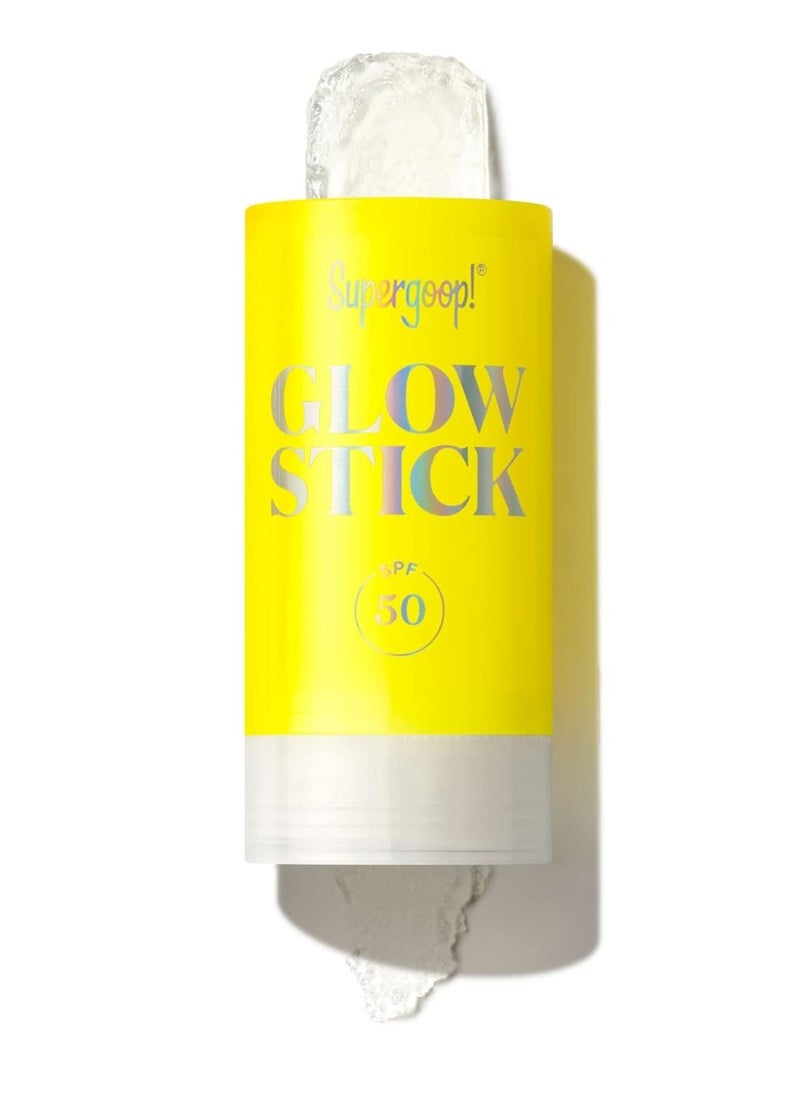 Supergoop! Glow Stick, 0.7 oz - SPF 50 PA++++ Dry Oil Sunscreen Stick for Face & Body - Brightens & Hydrates for a Healthy Glow - Mess-Free, Travel-Friendly SPF