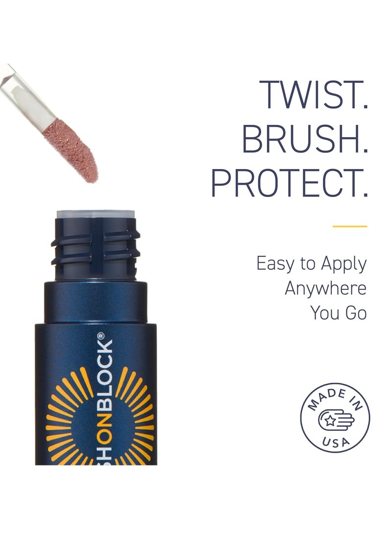 Brush On Block Sun Shine Protective Lip Oil SPF 30, Mineral Protection from UVA/UVB & Blue Light, Hydrating, Cruelty-Free, Gluten-Free, & Vegan, Fig