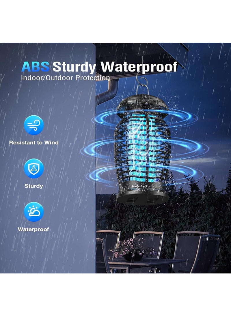 Bug Zapper Outdoor/Indoor, 4200V High Powered Electric Mosquito Zappers Killer, Waterproof Insect Fly Swatter Zapper Mosquito Trap, Fly Traps, Insect Killer for Home,Garden,Backyard, Camping, Black黑色