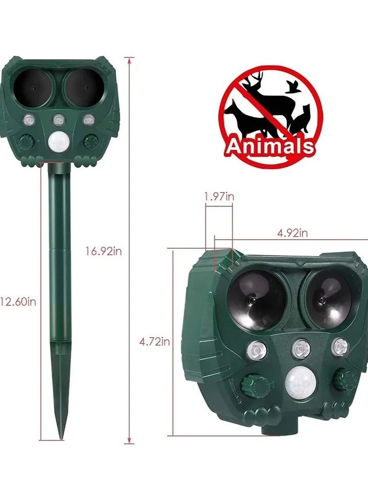 Animal Repellent Solar Powered Ultrasonic Animal Repellent Motion Sensor And Flashing Light IP65 Waterproof Usb/Battery Operated Outdoor Weatherproof Farm Scarer Repels All Animals