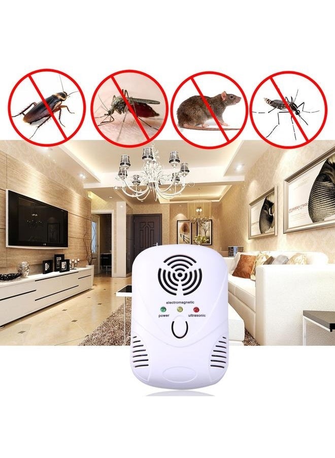 Ultrasonic Anti Mosquito And Mouse Repellent White，Does not cause any harm to human being and pets