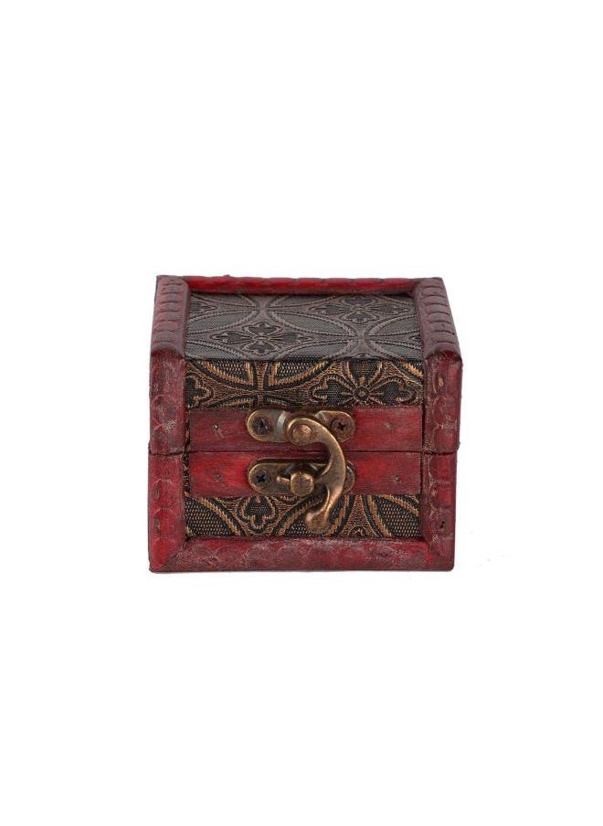 Storage Box Mini Antique Small Box Chinese Retro Nostalgic Wooden Multifunctional Desktop Storage Box Beautiful and Practical Convenient Storage of Jewelry and Makeup Tools(red)