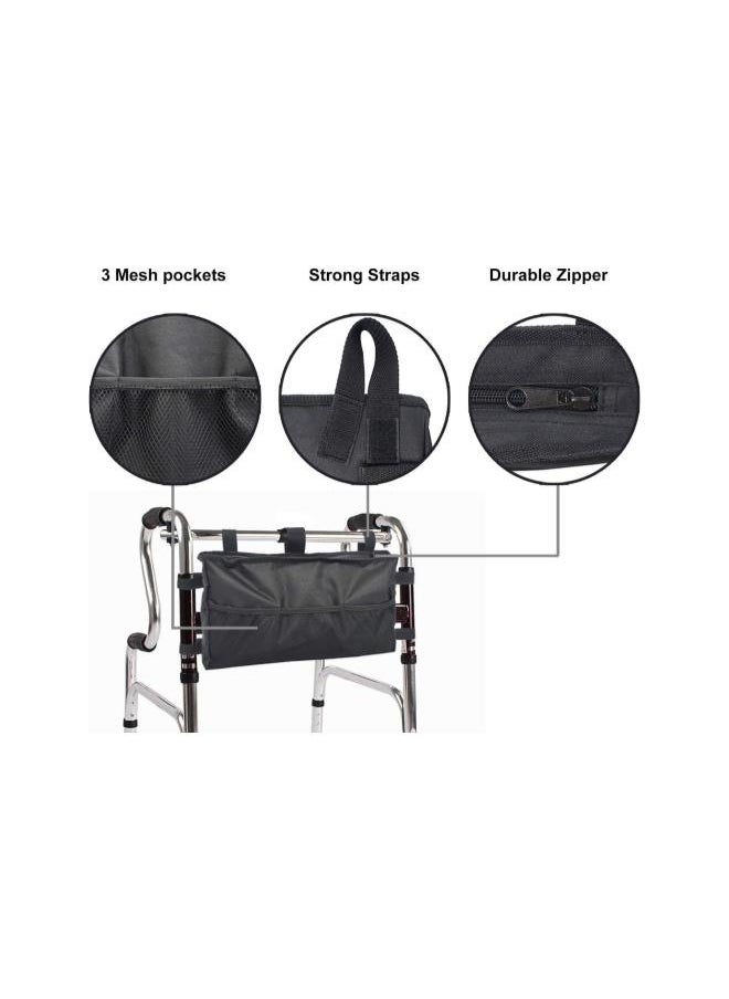 Walker Storage Bag - Walker Attachment Storage Bag for Handicap & Elderly - Fit Rollator,Wheelchair,Folding Walkers & Transport Chair