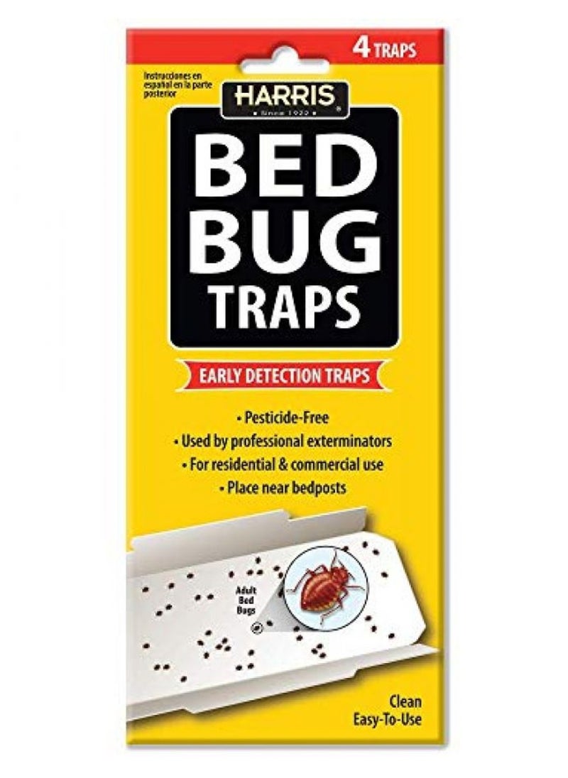 Harris Bed Bug Traps for Early Detection & Monitoring, 4 Pack