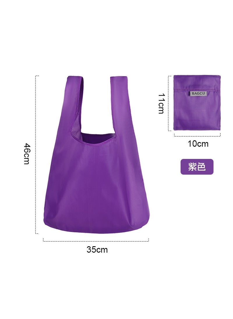 Printed portable polyester bag gift bag advertising shopping bag folding environmental protection bag large capacity high-quality shopping bag Purple