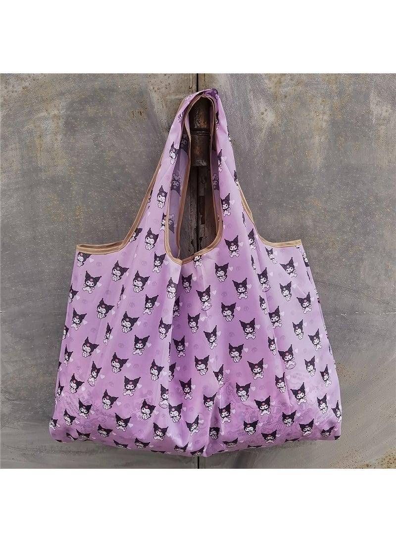 Large Cartoon Foldable Eco-Friendly Shopping Bag Purple Kumi