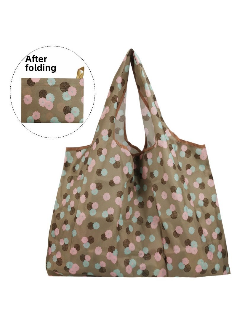 1 x 5 pcs Foldable Eco-Friendly Large Oxford Shopping Tote Five-pointed flower