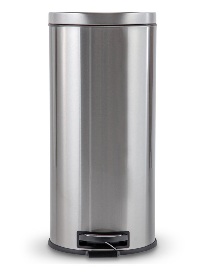 20L Stainless Steel Trash Can - Durable, Modern Design, Odor Control, Compact Waste Bin for Home, Office, Kitchen, and Bathroom