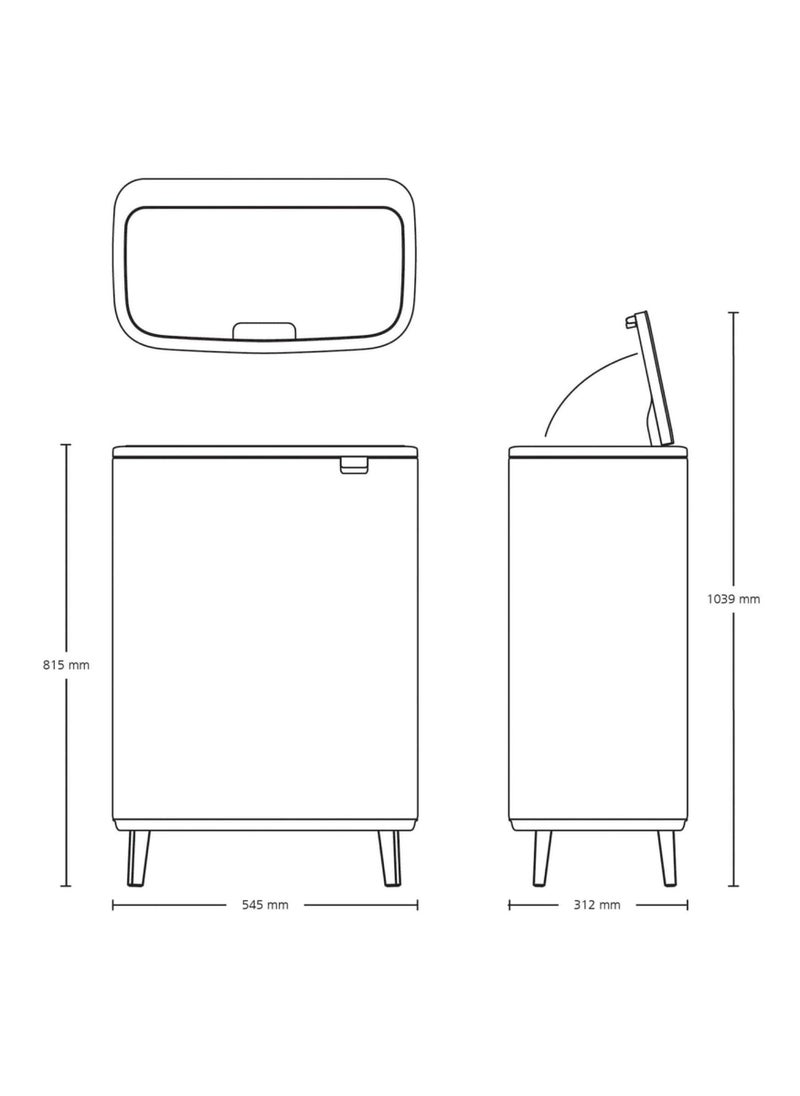 Fingerprint Proof Touch Bin 60 L Matt Steel