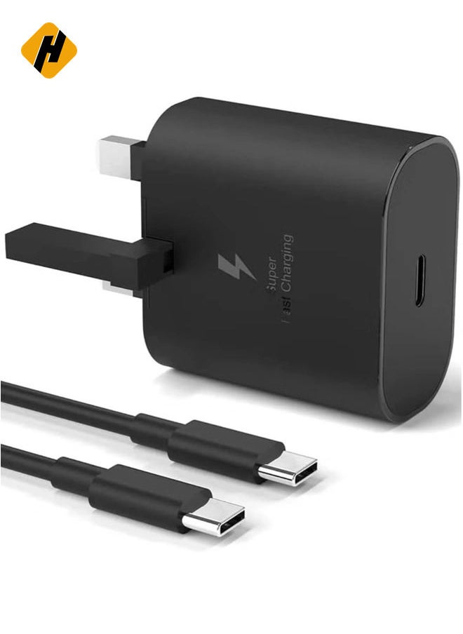 compatible 25W PD Fast Charger Adapter, USB C Plug and Cable for Samsung Galaxy S21, S21 FE, S21 Ultra, S22, S23, S23+, S20, Z Flip 4, Z Fold 4, A13, A33, A53