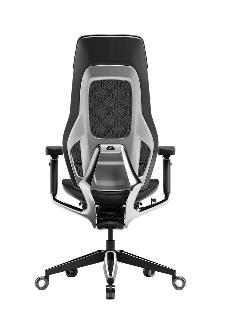 AFTERWORK GX Black Super Ergonomic Gaming Chair - Genuine Leather, Adjustable Lumbar Support, 5D Paddle Arms, Seat Pan & Backrest Tilt Adjustments