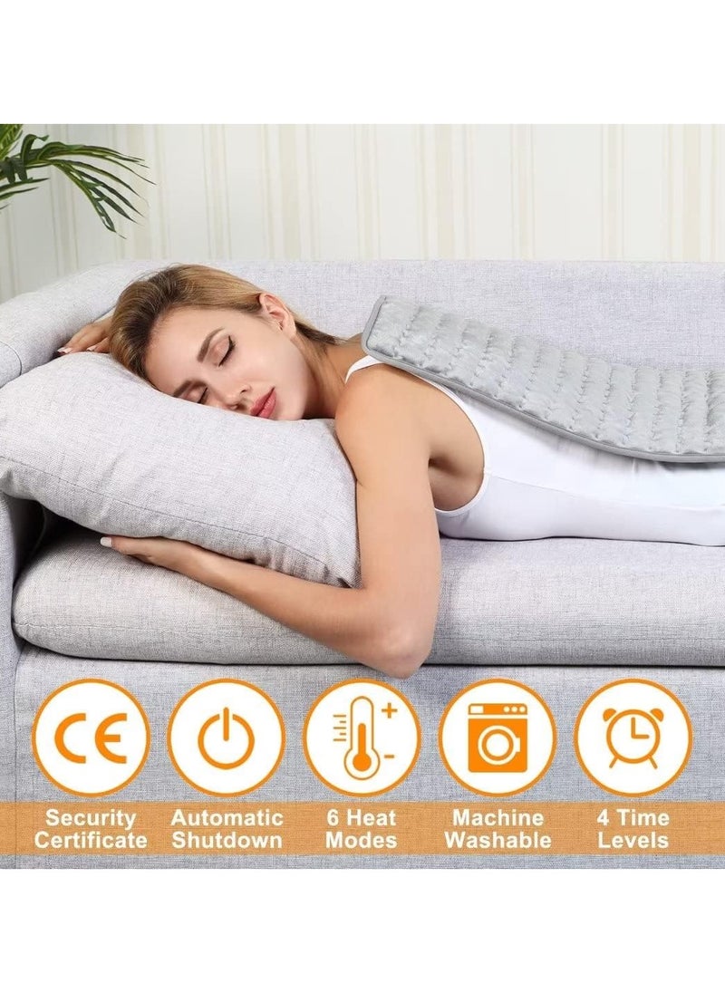 Heating pad, Electric Heat Pad with Automatic Switch-Off and 6 Temperature Levels Heating pad for Back Neck Shoulder Belly Heating Technology - Machine Washable.